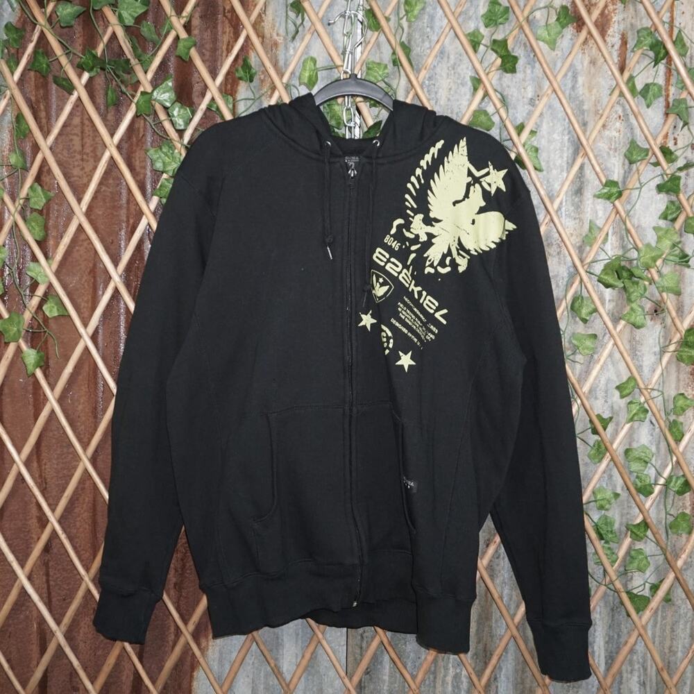 L - Vintage Y2K Ezekiel Hoodies zip heavyweight hoodie eagle